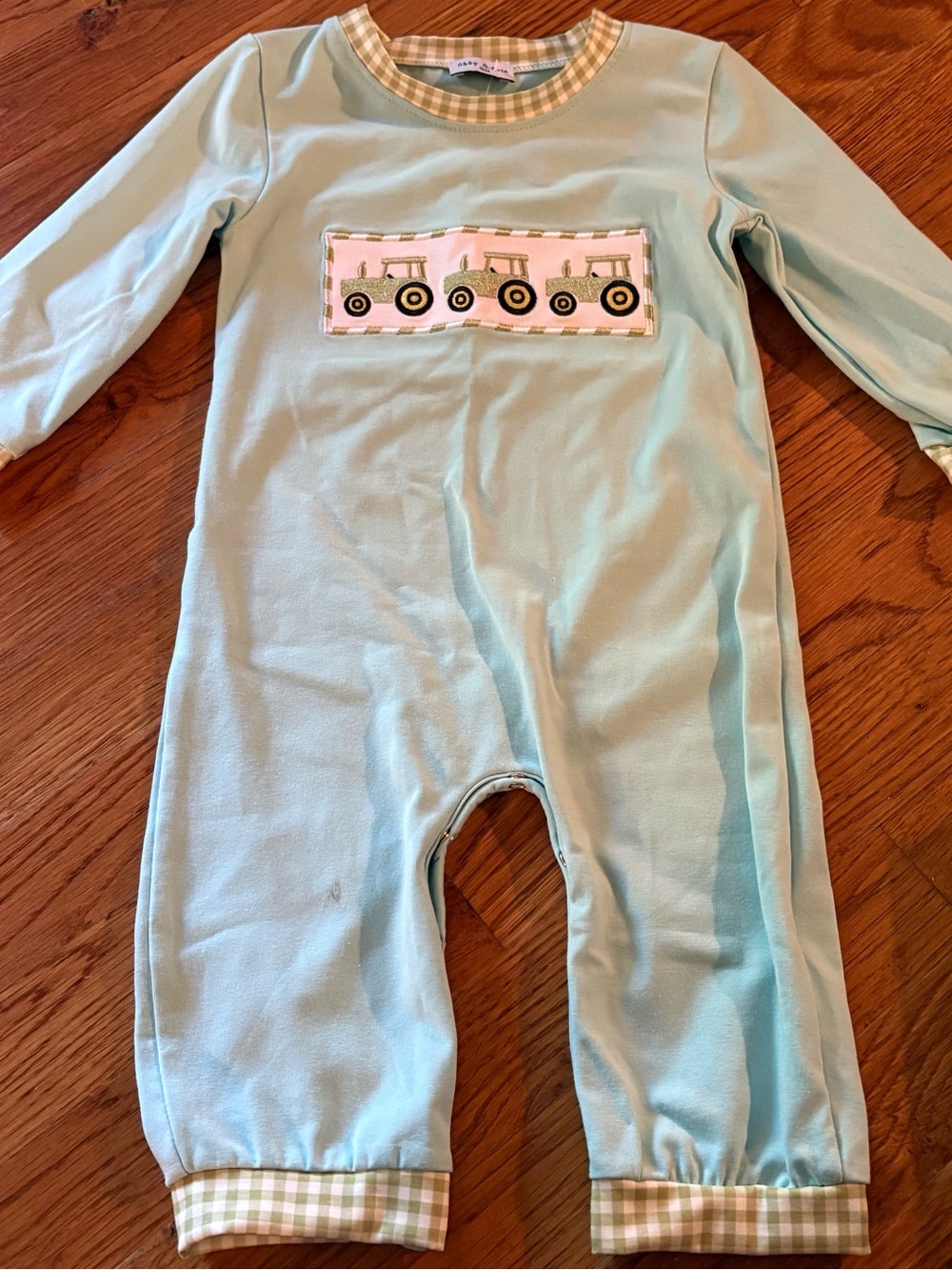 Abby & Evie Tractor Embroidered Romper, Size 18m, NWT